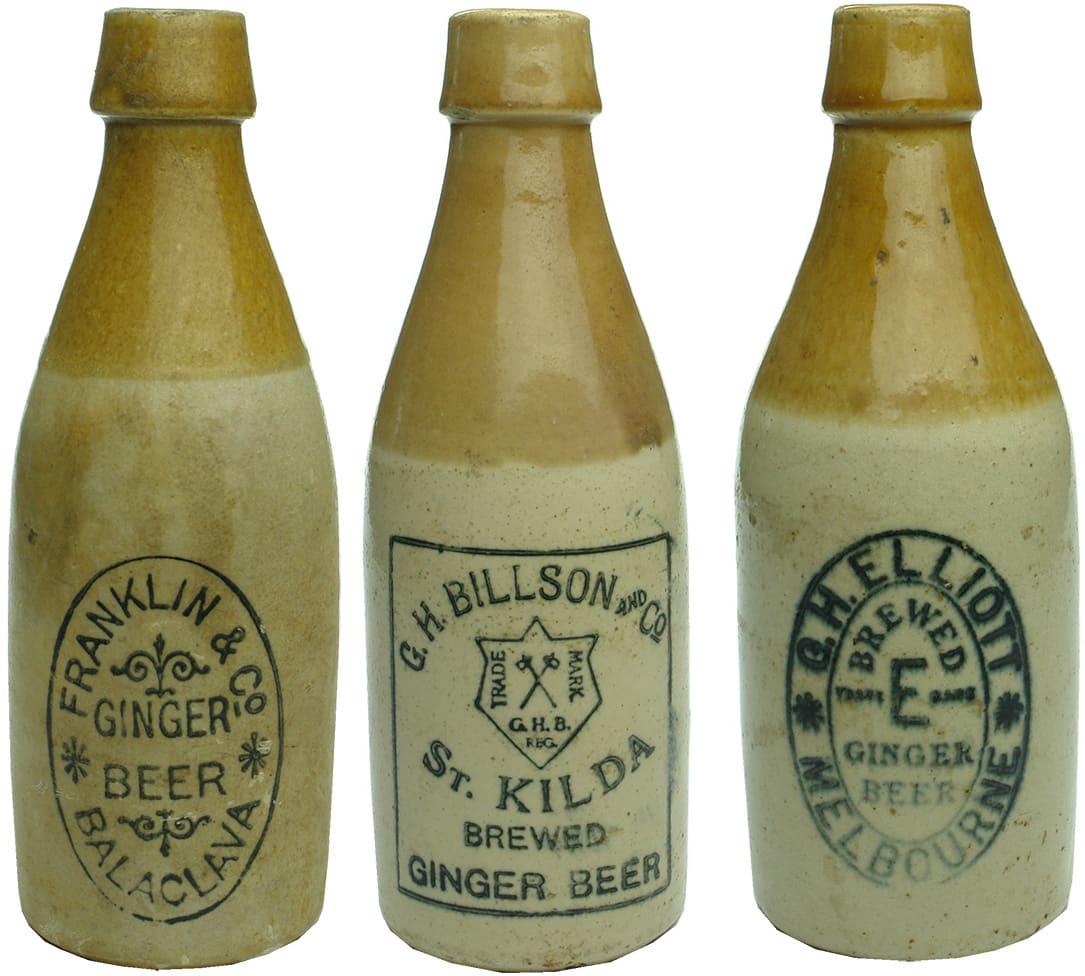 Antique Stoneware Ginger Beer Bottles