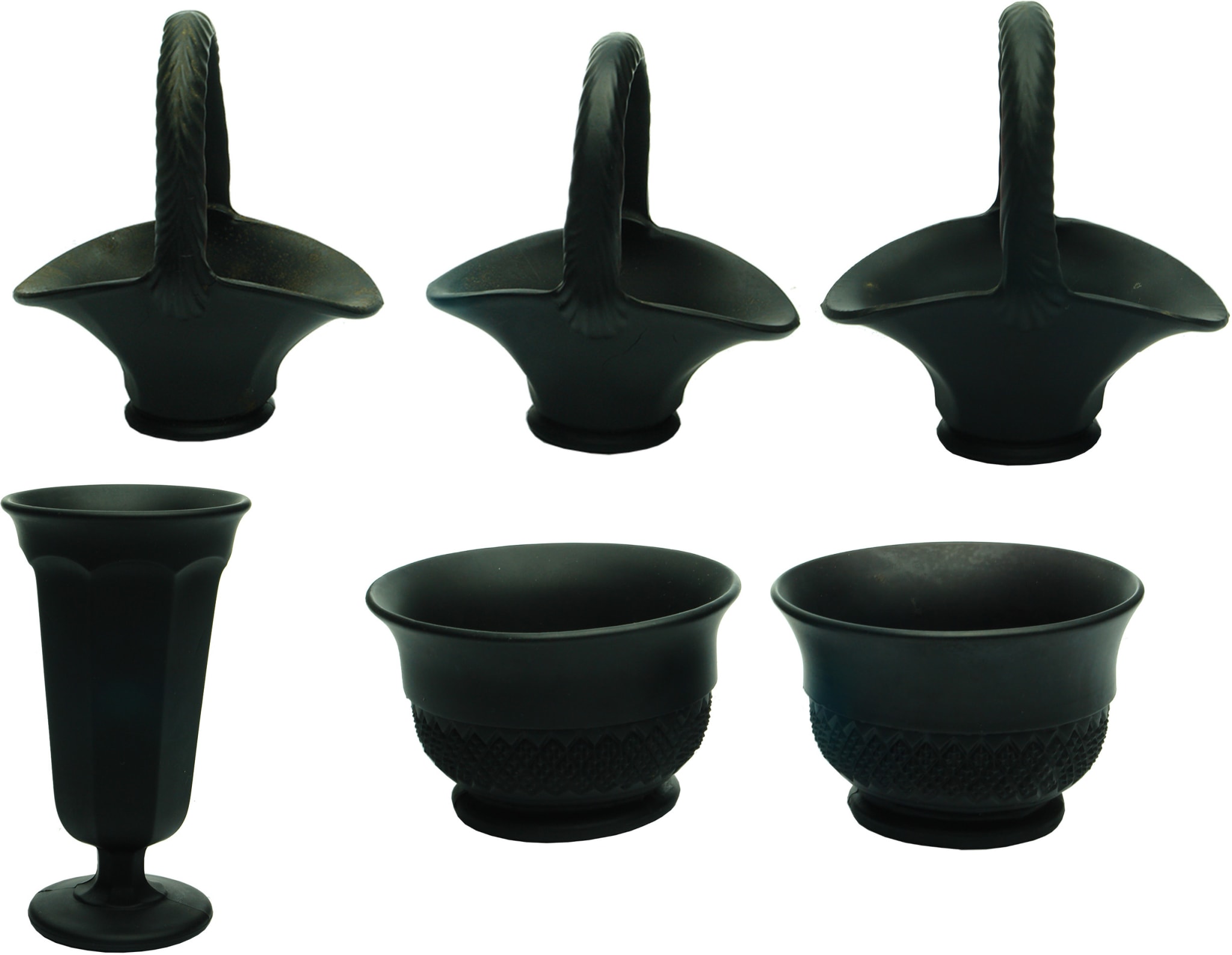 Satin Black Glass Vases