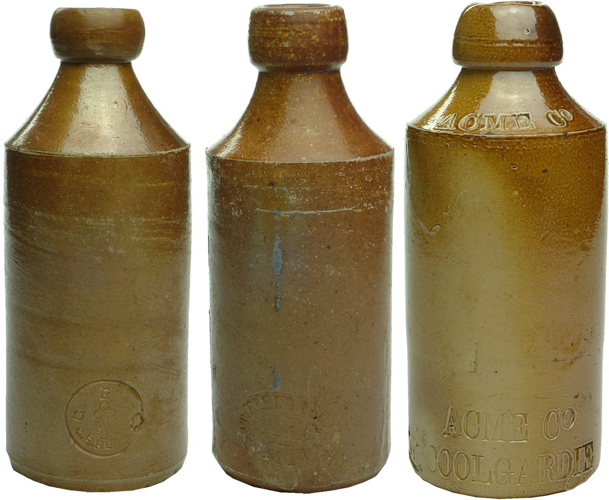 Antique Stoneware Ginger Beer Bottles