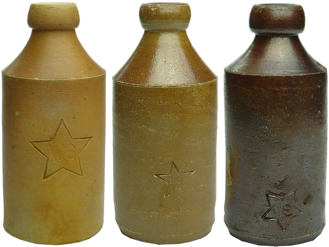 Antique Stoneware Ginger Beer Bottles