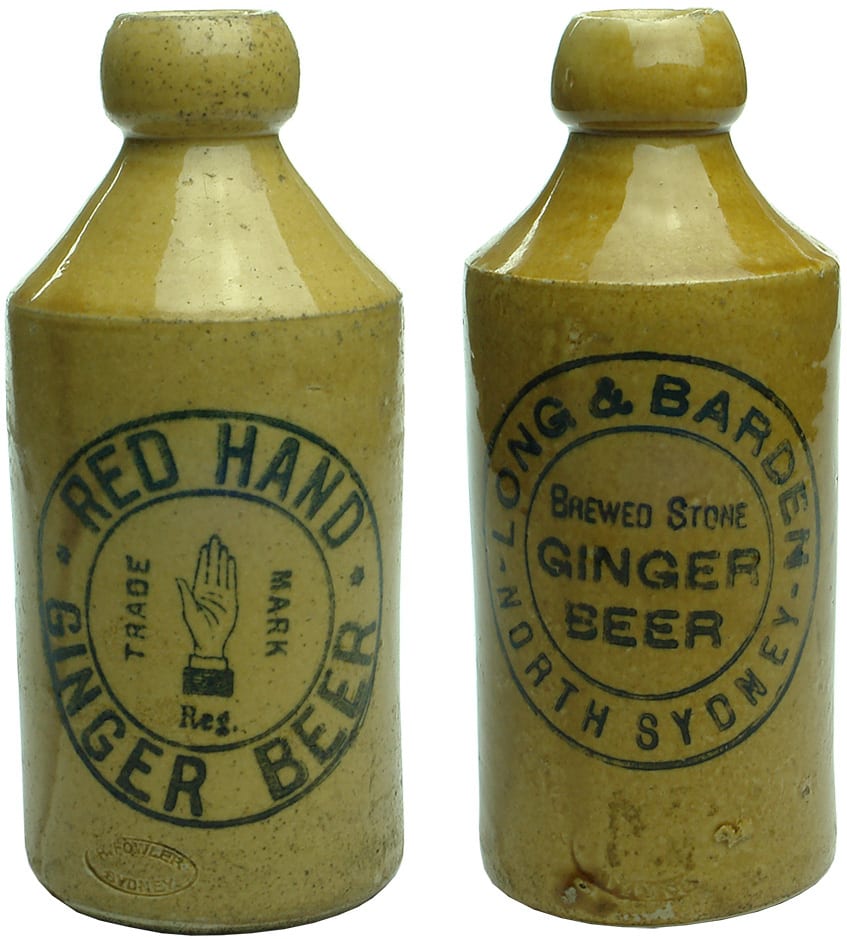 Antique Stoneware Ginger Beer Bottles