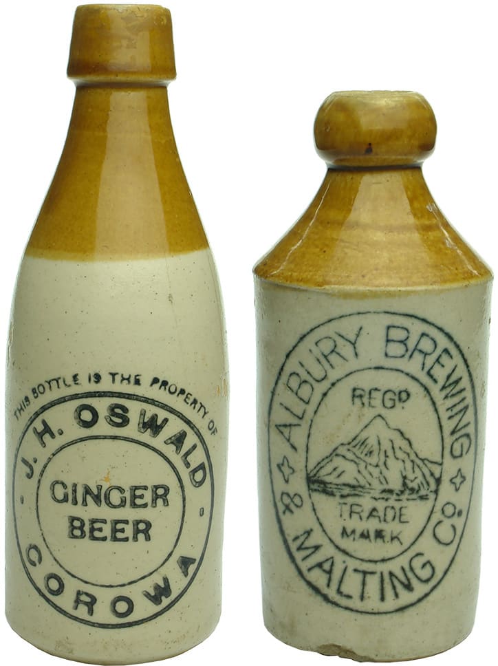 Antique Stoneware Ginger Beer Bottles