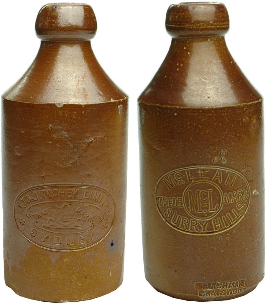 Antique Stoneware Ginger Beer Bottles