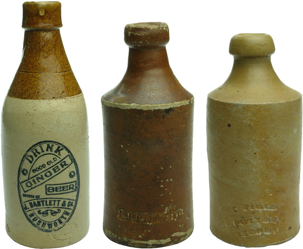 Antique Stoneware Ginger Beer Bottles