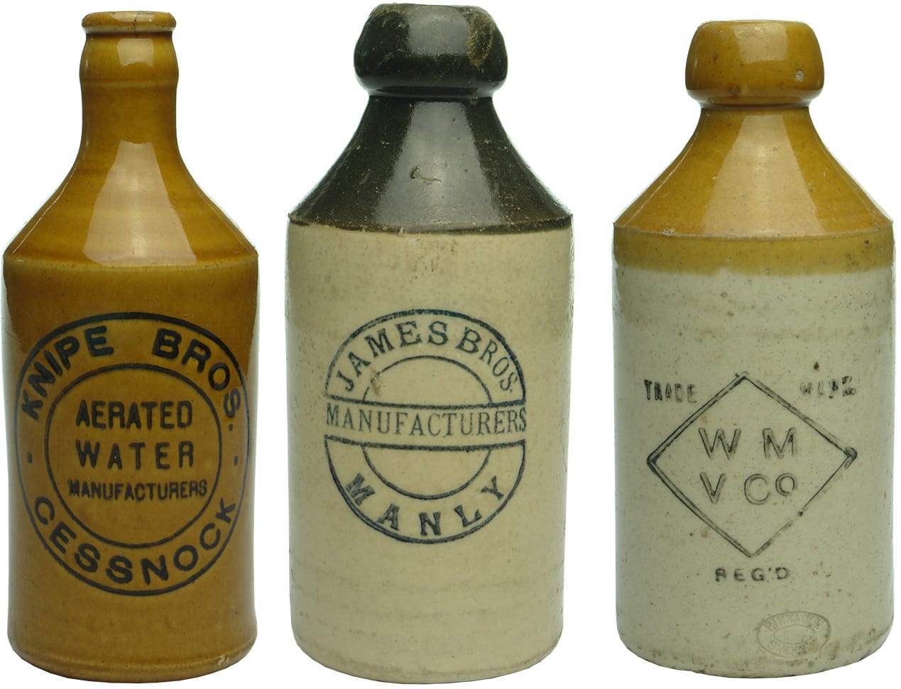 Antique Stoneware Ginger Beer Bottles