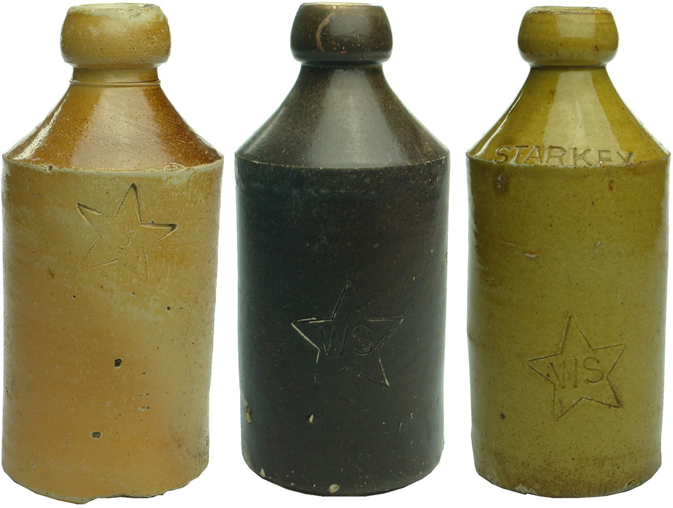 Collection Antique Vintage Stoneware Ginger Beer Bottles