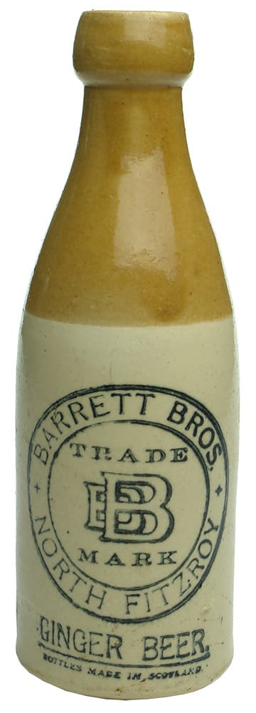 Barrett Bros Fitzroy Stone Ginger Beer Bottle