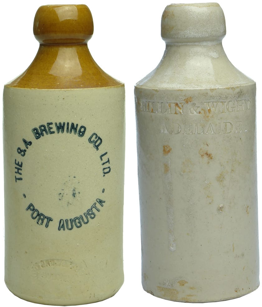 Collection Antique Vintage Stoneware Ginger Beer Bottles