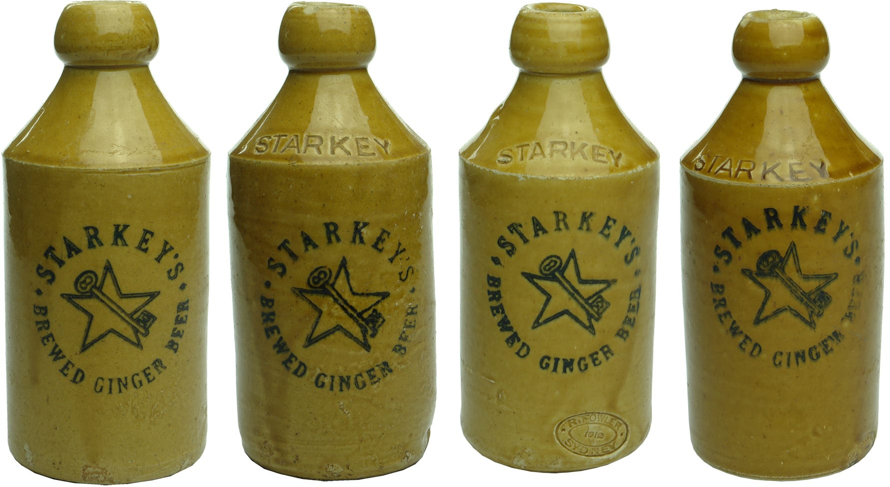 Collection Antique Vintage Stoneware Ginger Beer Bottles