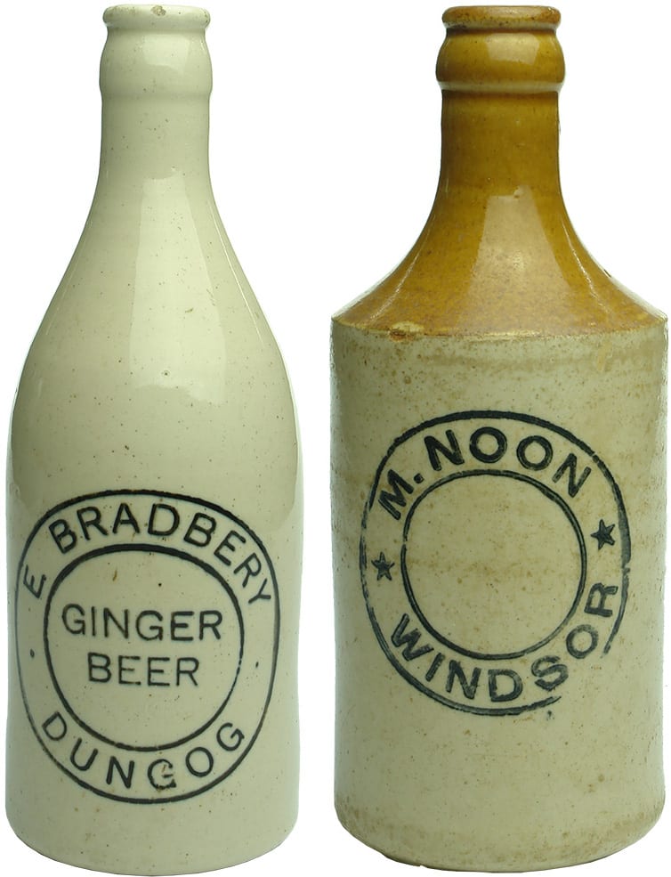 Collection Antique Vintage Stoneware Ginger Beer Bottles