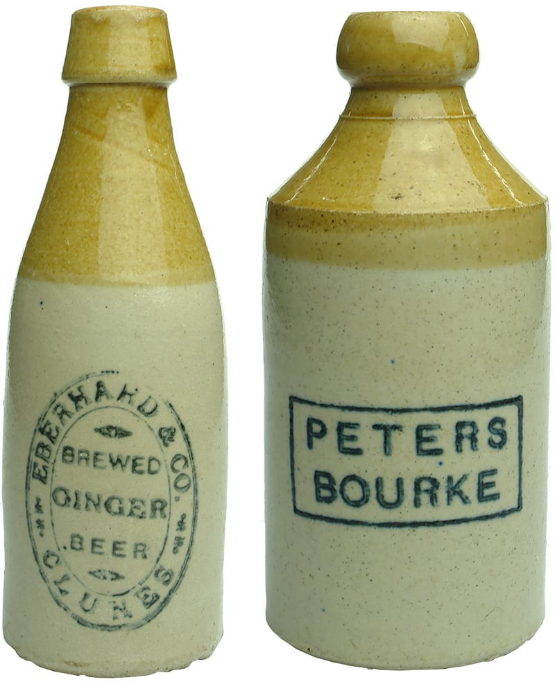 Collection Antique Vintage Stoneware Ginger Beer Bottles