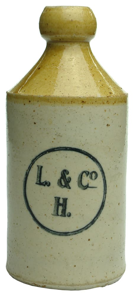 L & Co H Stoneware Ginger Beer Bottle
