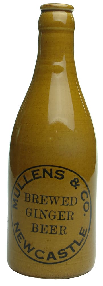 Mullens Brewed Ginger Beer Newcastle Stoneware Bottle