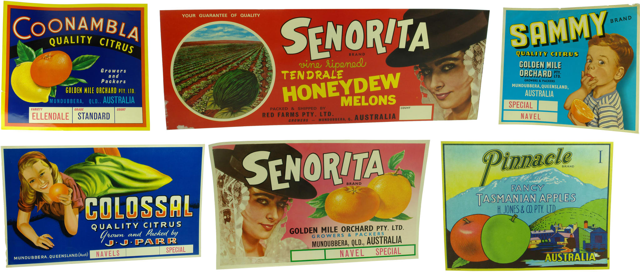 Senorita Vintage Fruit Labels