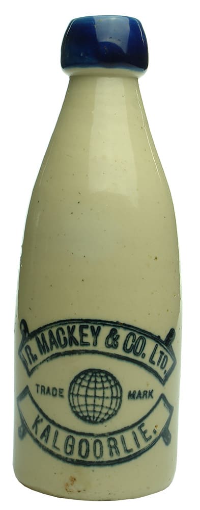 Mackey Kalgoorlie Globe Stone Ginger Beer Bottle