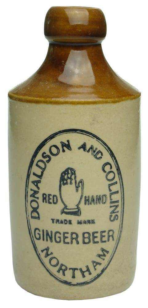Donaldson Collins Red Hand Northam Stoneware Ginger Beer Bottle