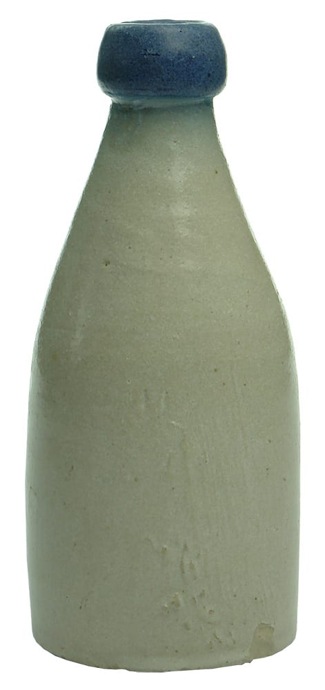 Blue Top Ginger Beer Stoneware Bottle