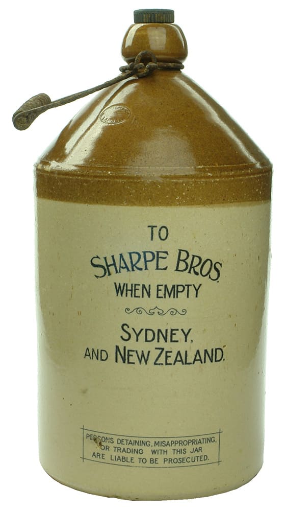 Sharpe Bros Sydney New Zealand Stone Demijohn