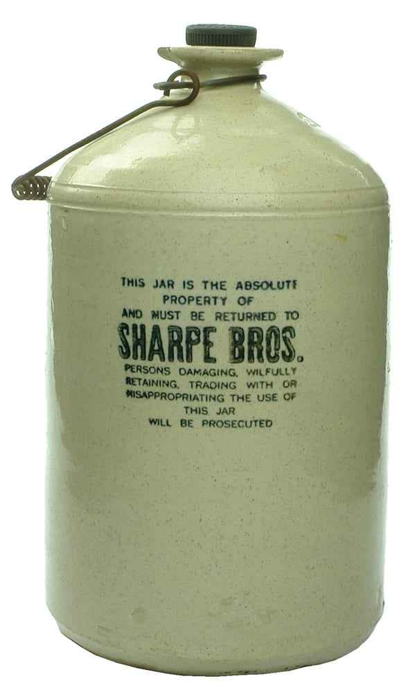 Sharpe Bros All White Stoneware Demijohn