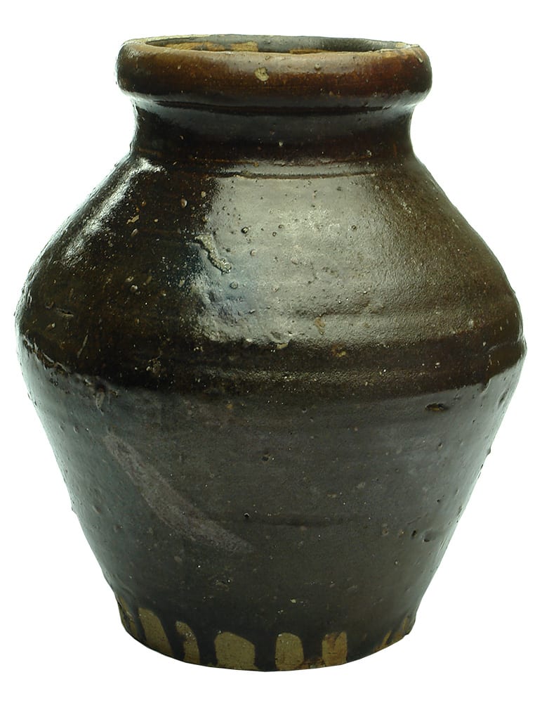 Antique Chinese Pottery Brown Glaze Jar