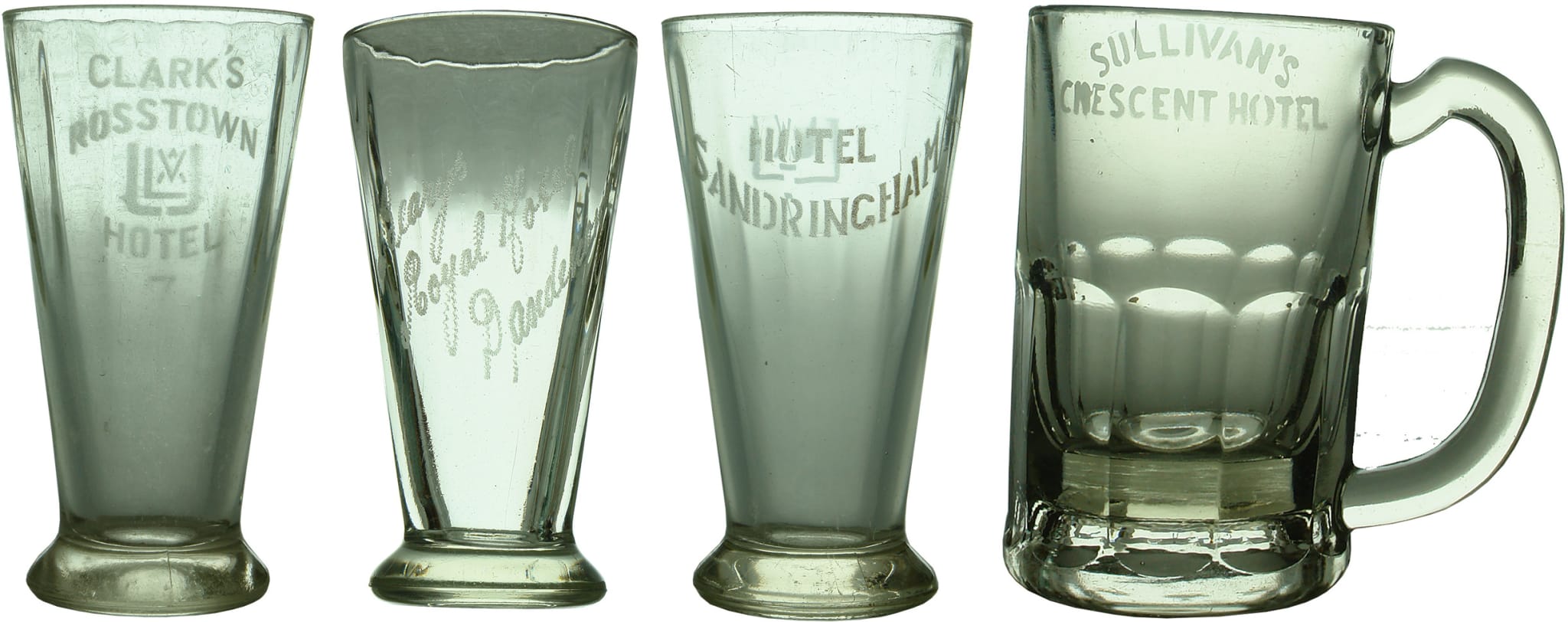 Antique Etched Beer Glasses