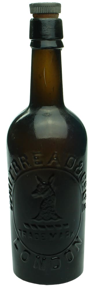 Whitbread London Black Glass Beer Bottle