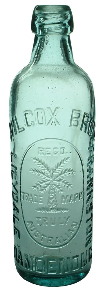 Wilcox Bros Dandenong Lilydale Frankston Antique Bottle