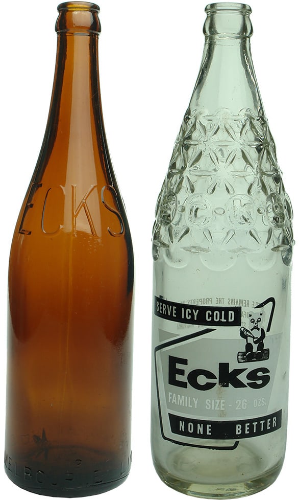 Ecks Melbourne Ceramic Label Soft Drink Bottles