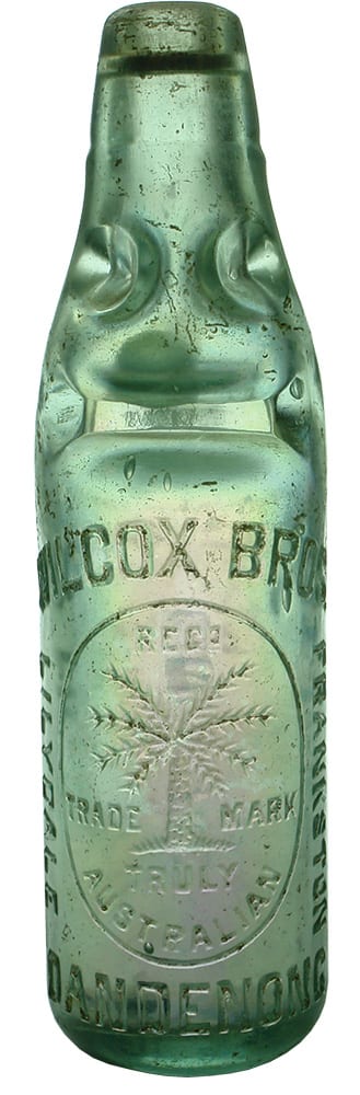 Wilcox Bros Dandenong Lilydale Frankston Truly Australian Codd Bottle