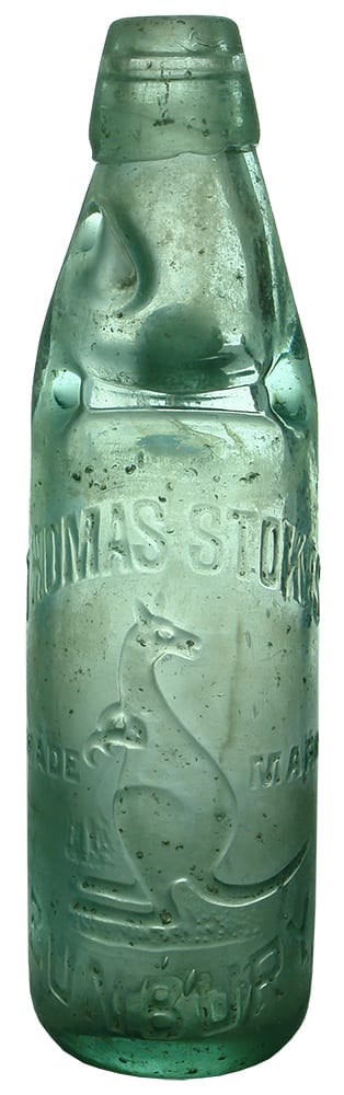 Thomas Stokes Bunbury Antique Codd Marble Bottle