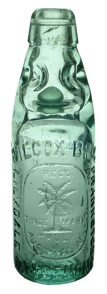 Wilcox Bros Dandenong Lilydale Frankston Antique Codd Bottle