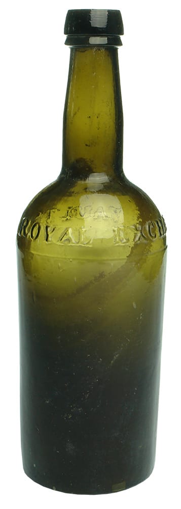 Royal Exchange Vaults Black Glass Antique Wine Bottle