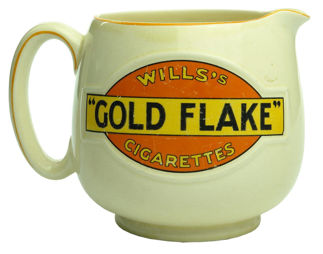 Antique Will's Gold Flake Cigarettes Advertising Water Jug