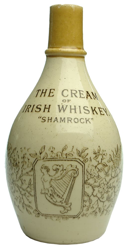 Shamrock The Cream of Irish Whiskey Antique Stoneware Crock