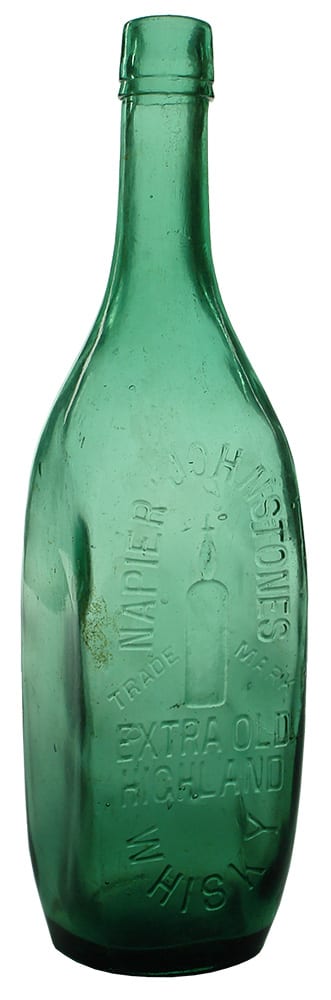 Napier Johnstone's Estra Old Highland Whisky Green Glass Bottle