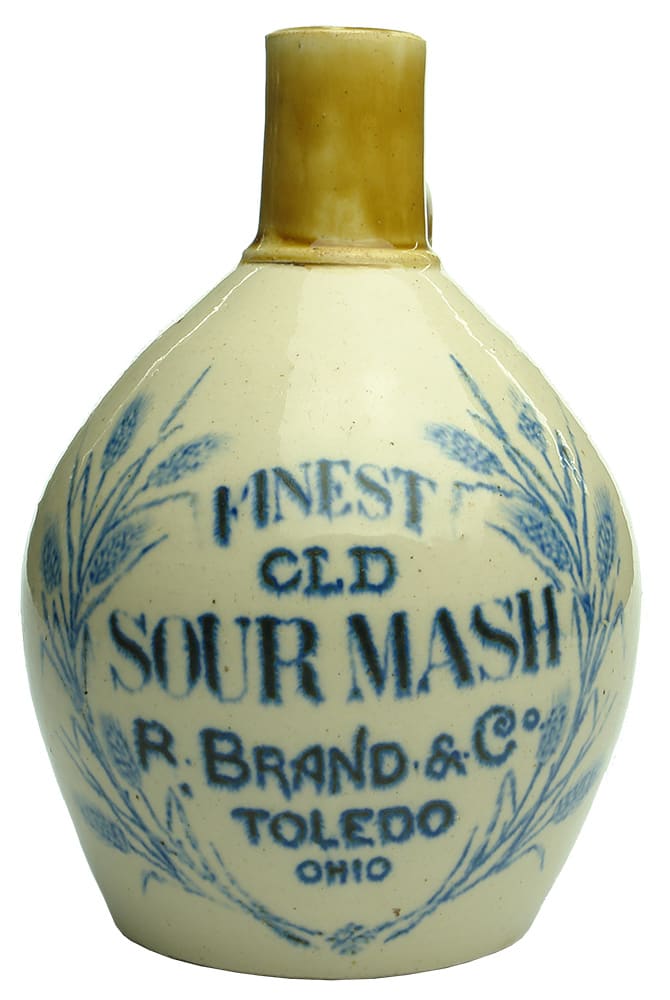Brand Toledo Ohio Finest Old Sour Mash Whisky Jug