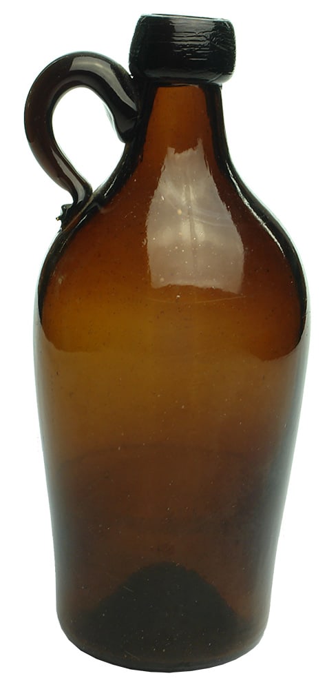 Amber Glass Handled Whisky Bottle
