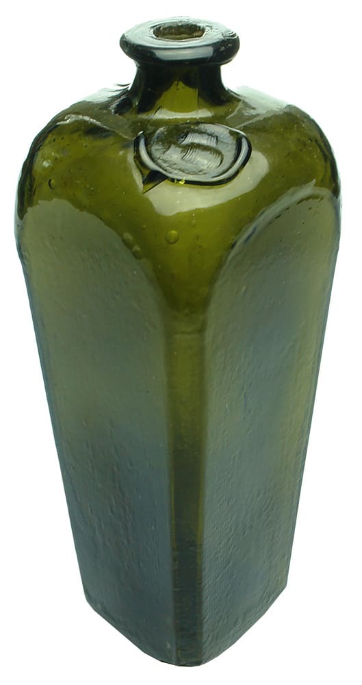 Three Barrels in applied seal antique gin bottle