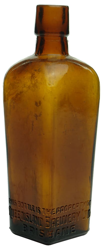 Queensland Brewery Brisbane Sample Amber Glass Gin Bottle
