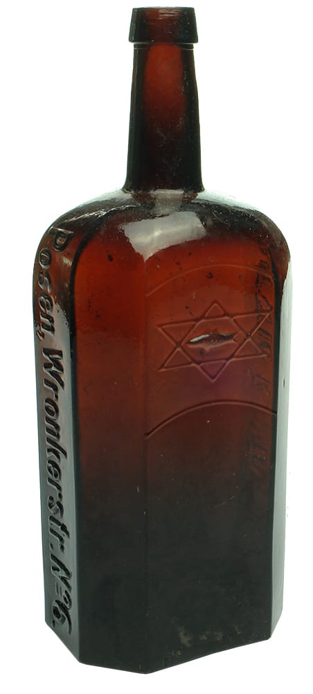 Hartwig Kantorowicz Posen Amber Glass Bottle