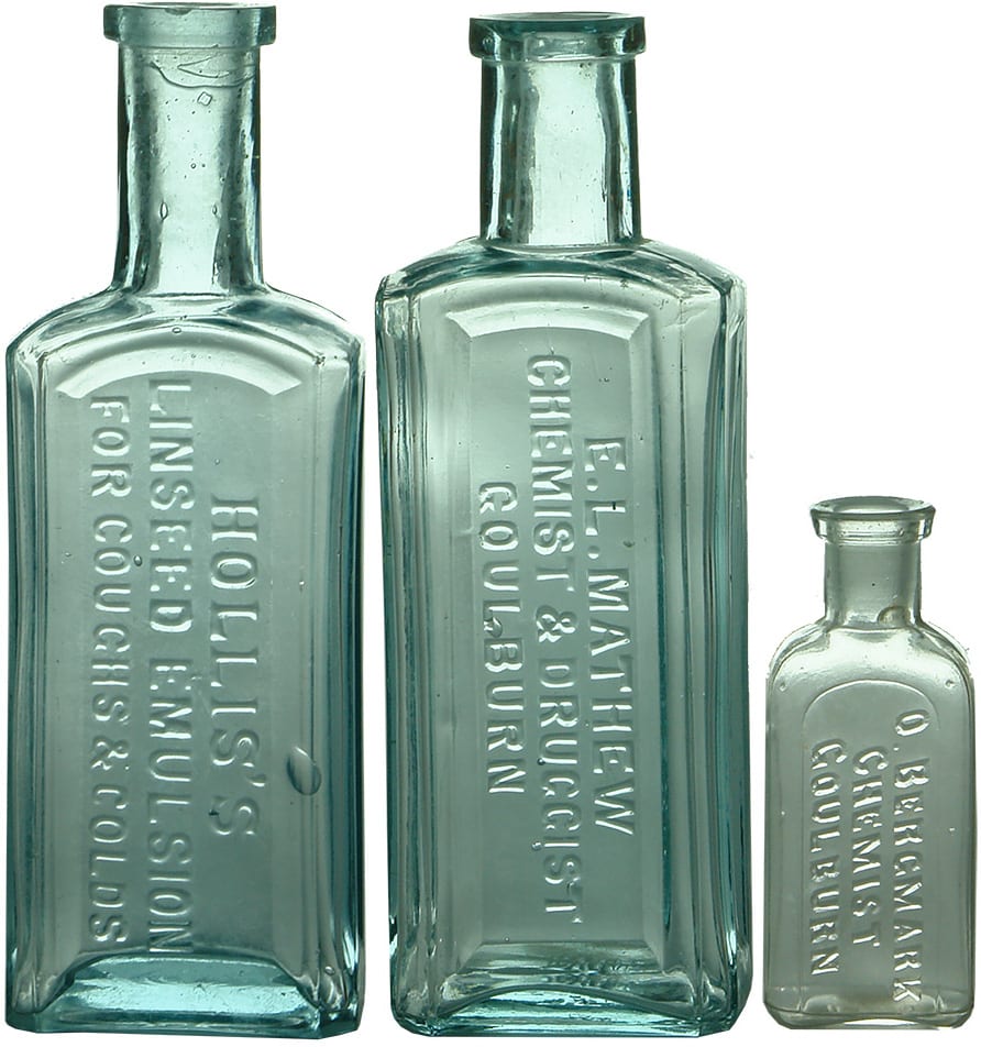 Antique Goulburn Chemist Cure Bottles