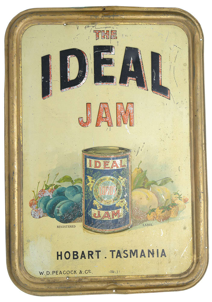 Lord's Ideal Jam Peacock Hobart Tasmania Advertising Sign
