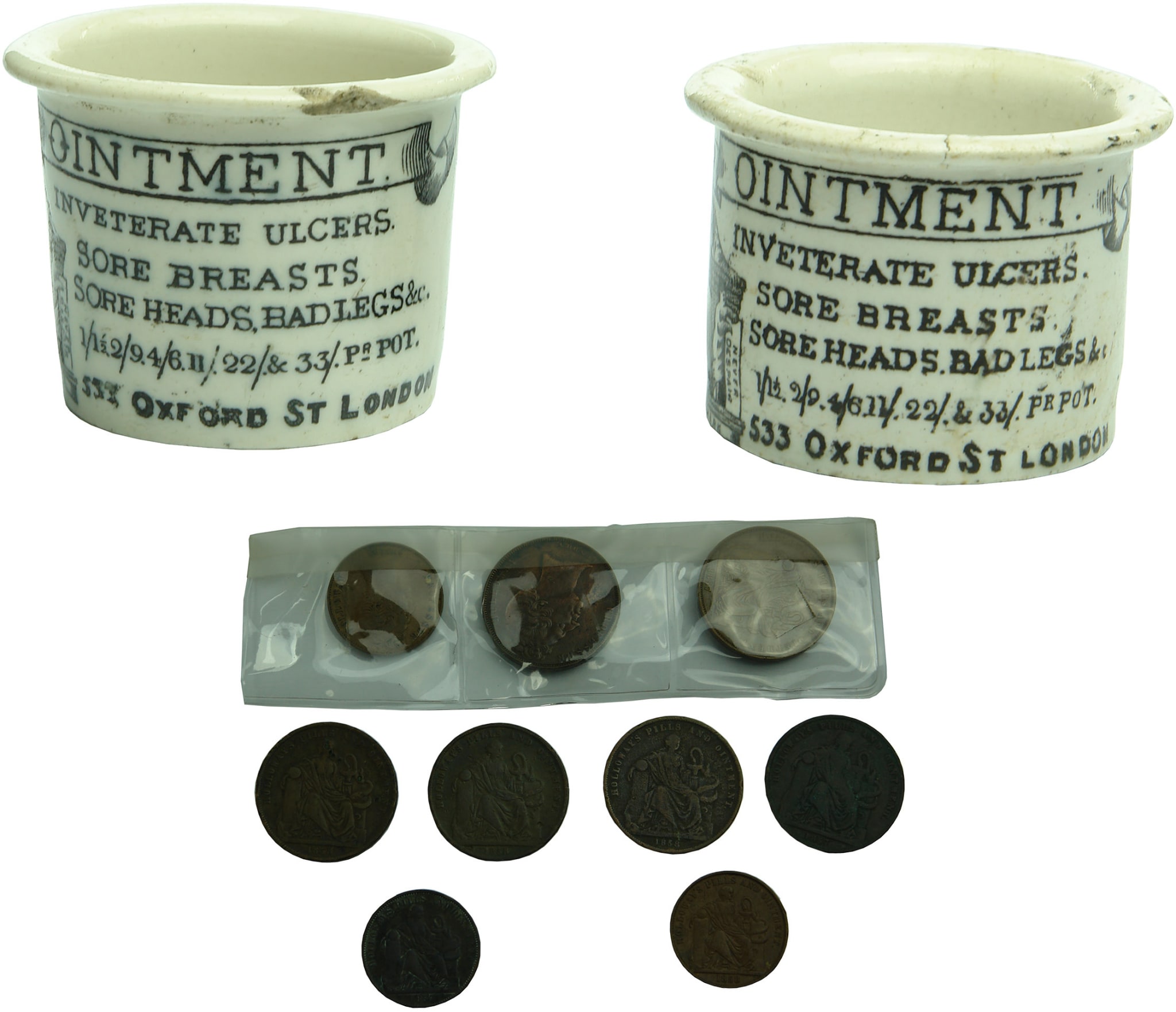 Holloways Ointment Pots Tokens