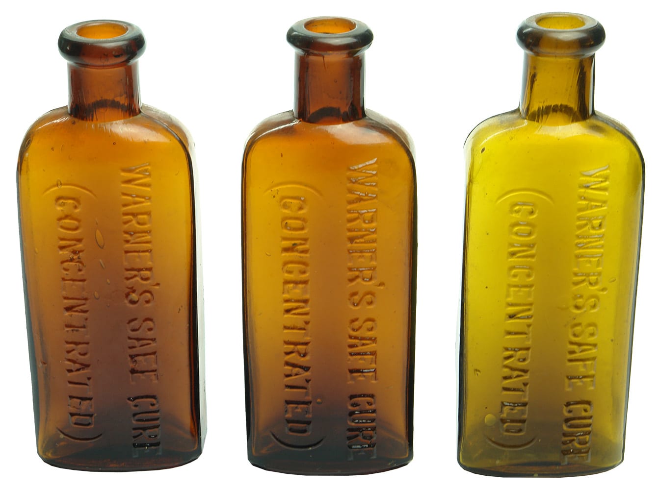 Antique Warner's Safe Cure Remedies Nervine Bottles