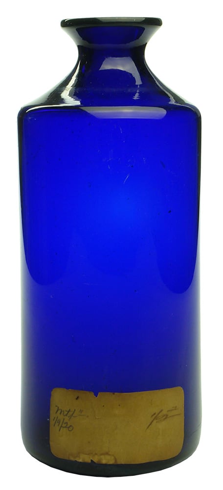 Duerdin Sainsbury Melbourne Labelled Blue Glass Bottle