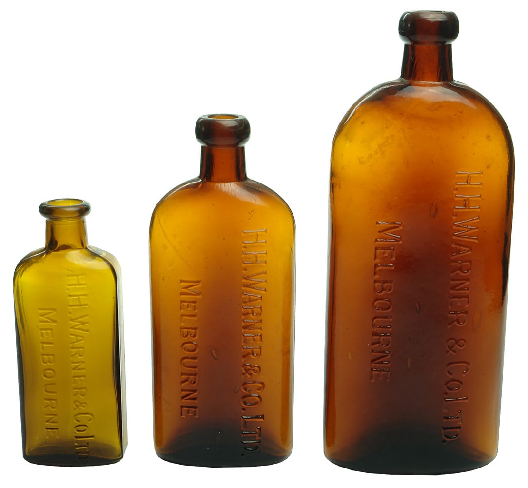 Antique Warner's Safe Cure Remedies Nervine Bottles