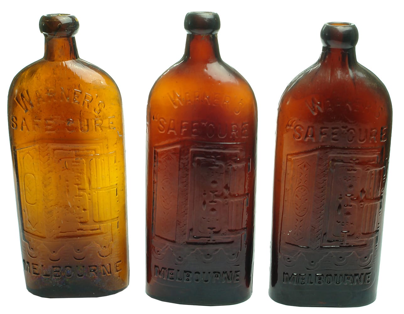 Antique Warner's Safe Cure Remedies Nervine Bottles