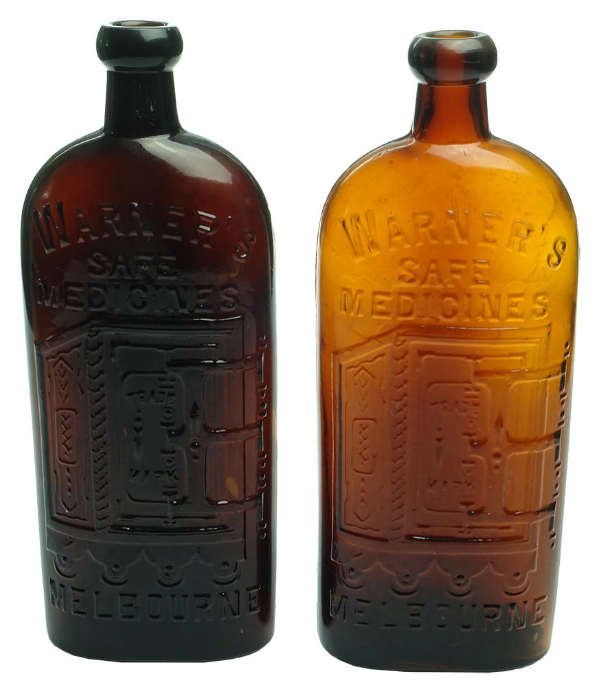 Antique Warner's Safe Cure Remedies Nervine Bottles