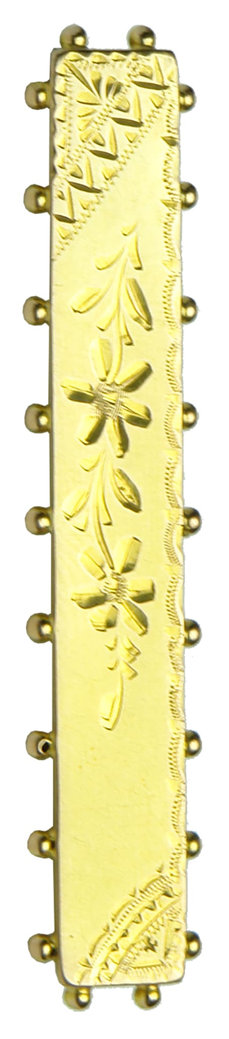 9 CT yellow gold bar brooch