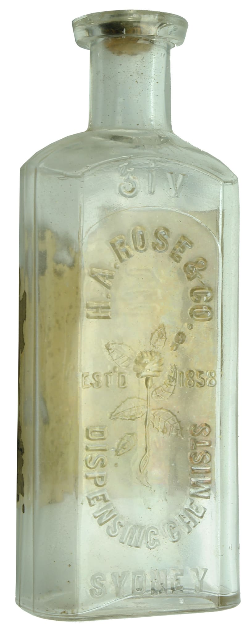 Rose Dispensing Chemist Sydney Antique Bottle